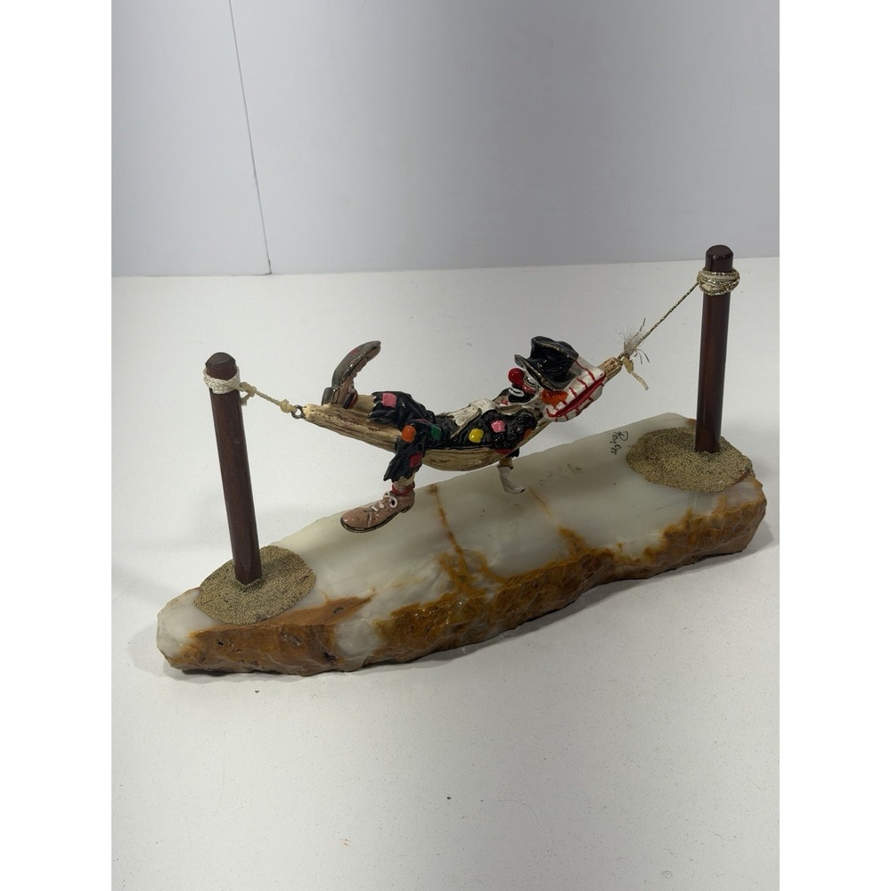 Ron Lee Vintage Signed Hobo Joe Hammock Sculpture 24k 1985